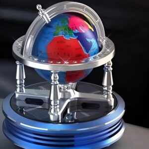 Ambientador Solar Para Auto Y Hogar, Diseño Globo Terráqueo, Azul