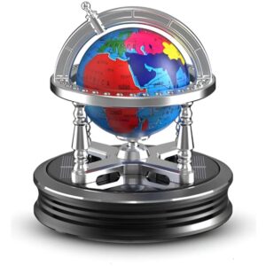 Ambientador Solar Para Auto Y Hogar, Diseño Globo Terráqueo, Gris oscuro