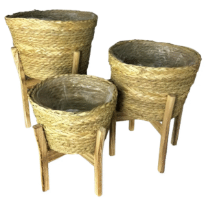 Set 3 Macetero De Yute 31 X 31 X 50 Cm - Decostilo