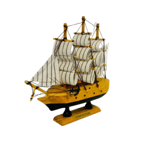 Adorno: Barco Velero De Madera 15cm, Color Madera natural