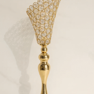 Candelabro Decorativo Dorado Con Cristales