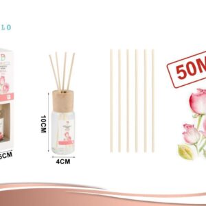 Pack 12 Difusores De Aromas Con Varillas 50ml - Rosa