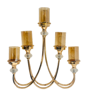 Candelabro De Cristal Para 5 Velas 30*34cm