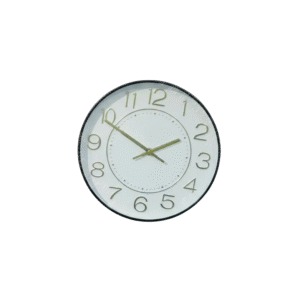 Reloj Decorativo De Pared Económico Blanco Y Dorado 30cm
