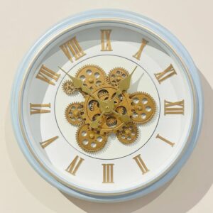 Reloj Decorativo Elegante 45cm, Color Celeste