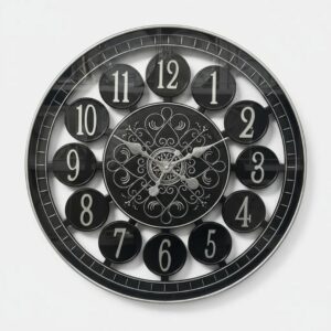 Reloj Decorativo De Pared Color Negro 50cm