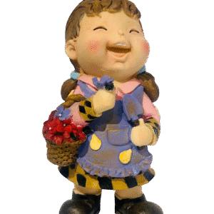 Figura Decorativa Niña Con Flores Vintage 29cm