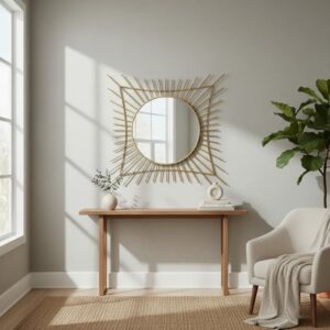Espejo Decorativo Dorado 80cm