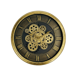 Reloj De Pared Vintage Dorado Envejecido 40cm