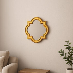 Espejo Decorativo Minimalista Dorado 47x47x3cm