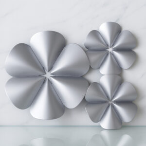 Set De Flores Decorativas De Metal Para Pared