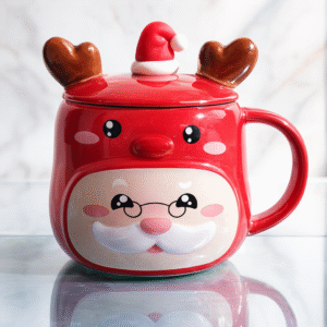 Taza De Santa Y Reno Navideña Y Moderna