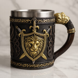 Tazon - Taza Termica De Acero Con Escudo De Leon En Relieve