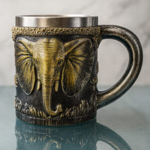 Tazon - Taza Termica De Acero Con Diseño De Elefante En 3D