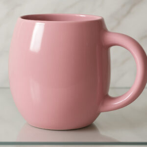 Set De 12 Piezas Tazas De Ceramica Modernas, Color Rosa
