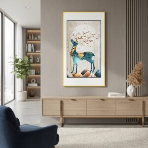 Cuadro Con Vidrio Diseño Alce De La Fortuna 80x140cm