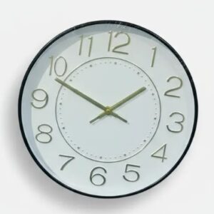 Reloj Decorativo De Pared Económico 30cm, Color Negro con Blanco