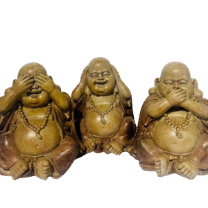 Pack 3 Esculturas De Buda: Ciego, Sordo Y Mudo