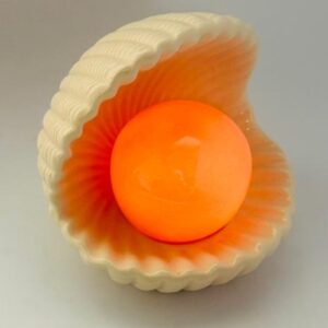 Mini Lámpara De Céramica 9cm, Diseño Concha Blanca