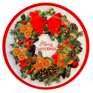 Set 3 Platos De Navidad, Platos Plásticos: Merry White (Modelo 26)
