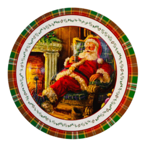 Platos De Navidad, Set 3 Platos Plásticos: Papá Noel (Modelo 19)