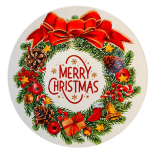Platos De Navidad, Set 3 Platos Plásticos: Merry White (Modelo 22)