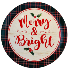 Platos De Navidad, Set 3 Platos Plásticos: Merry bright (Modelo 23)