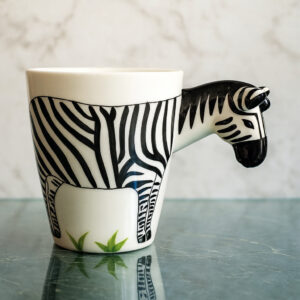 Taza De Porcelana Con Diseño De Cebra En 3D