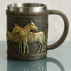 Tazon - Taza Termica De Acero Con Diseño De Caballos 475ml