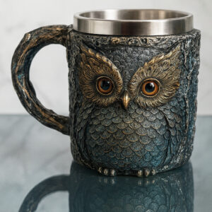 Tazon - Taza Termica De Acero Con Diseño De Buho En 3D 475ml
