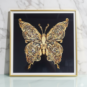Cuadro Mariposa Dorada Minimalista 60x60cm