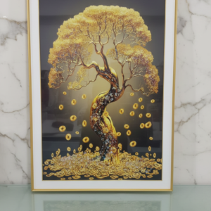 Cuadro Arbol Dorado Decorativo 60x90cm