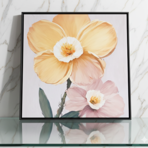 Cuadro de Flores en Tonos Suaves 60x60cm