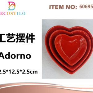 pack de 12 adornos corazon rojo 12.5*12.5*2.5