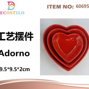 Pack 12 adorno corazon rojo 9.5*9.5*2