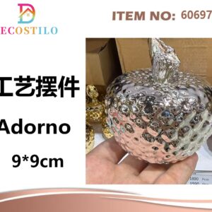 Pack 6 Adornos Manzana Plateada 9*9 cm
