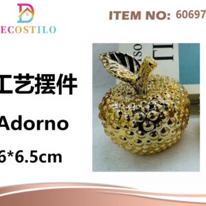 Pack 12 Adornos manzana dorado 6*6*5 cm