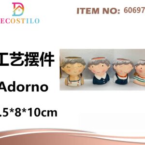 Pack de 4 adornos de ceramica para mesa. 8*5*10 cm