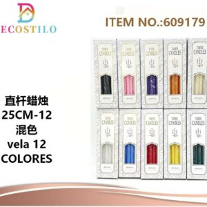 12 velas 25 cm. 12 colores, elegir el color